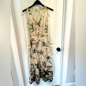 H&M safari print A-line MIDI dress